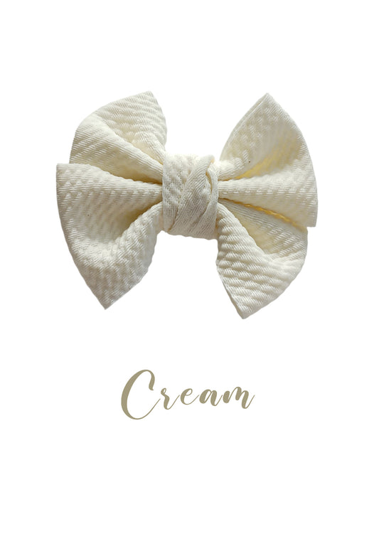 Cream Soft Textured Bow