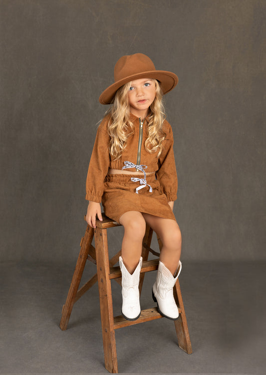 Jenna Jacket & Skirt Set | Brown Corduroy