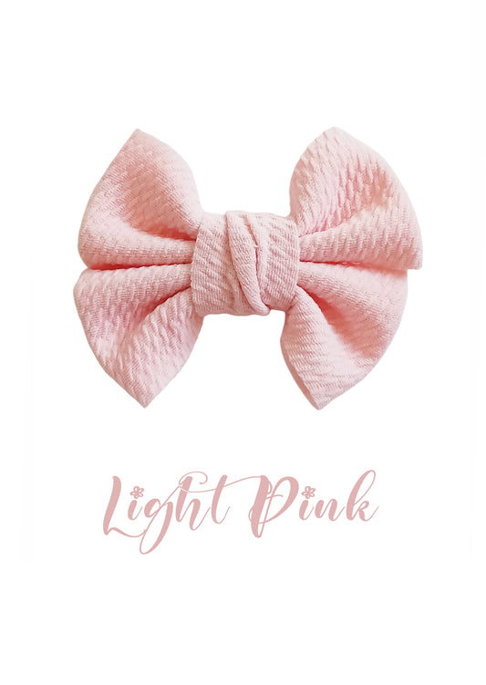 Light Pink Girls Soft Textured Hair Bow Clip