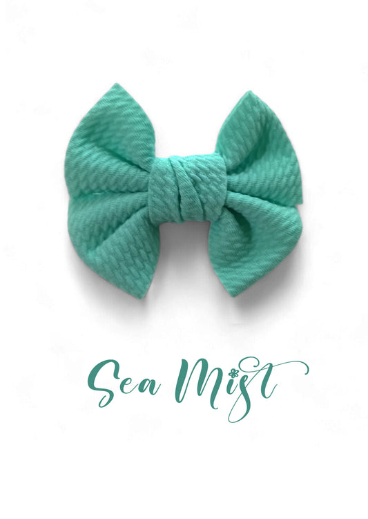 Sea Mist Green Soft Textured Hair Bow Clip