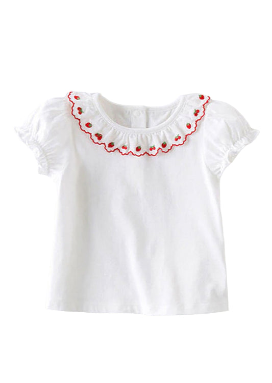 toddler girl Embroidered Strawberries Top